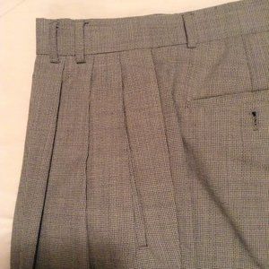 Louis Raphael Dress Pants Light Gray Tick Pattern Vntage. 1980s -34" W. X 30" L.